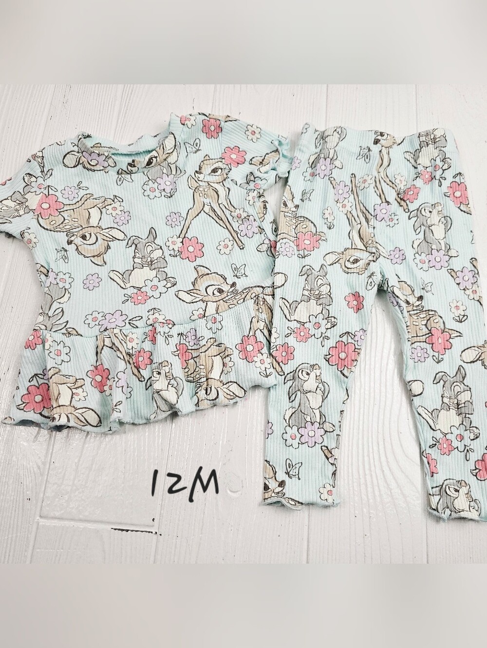 Disney Bambi Rib Short Sleeve Top & Leggings Set. 12 Month